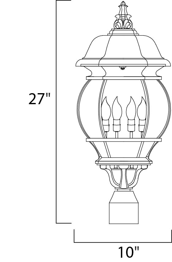 Crown Hill 4-Light Outdoor Pole/Post Lantern Black by Maxim Lighting