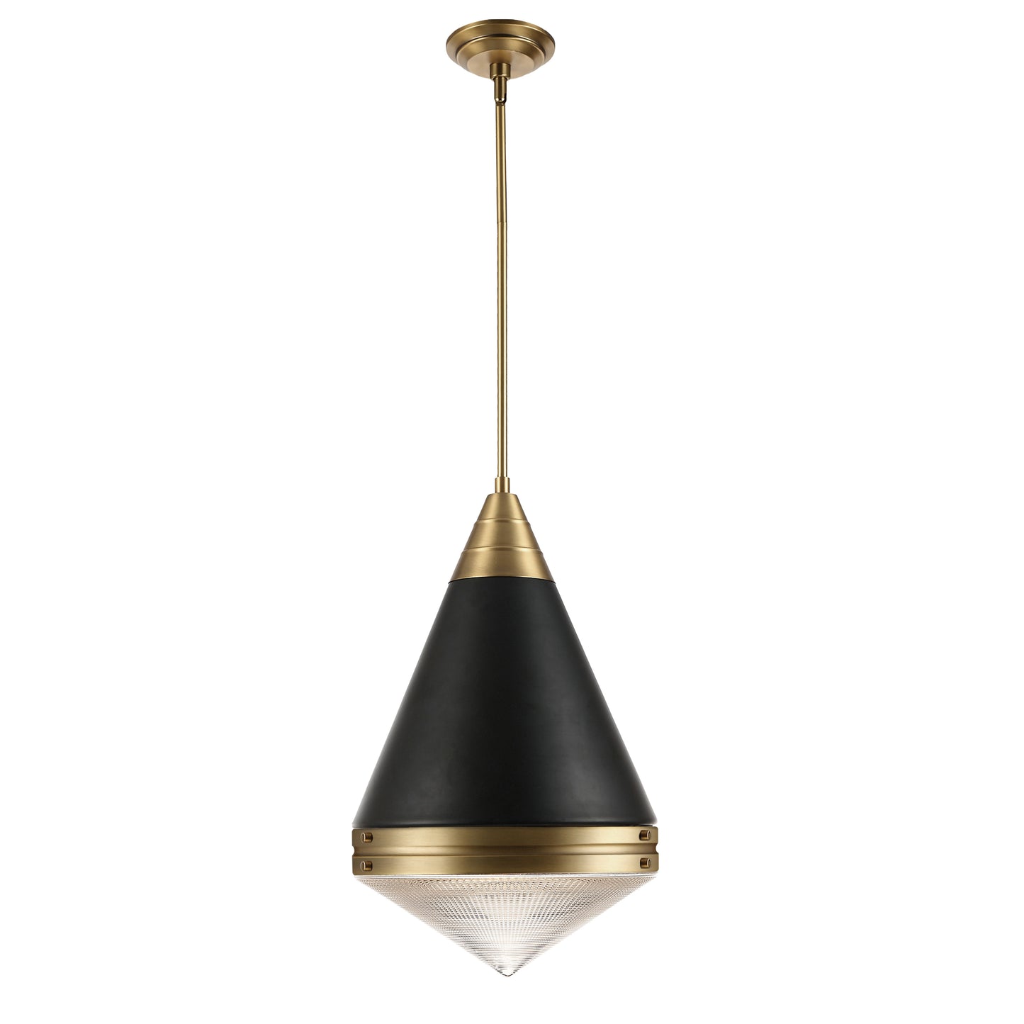Hargreaves Pendant Black/Natural Aged Brass by Maxim Lighting