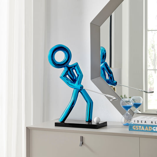 Golf Man Sculpture - Finesse Decor C-0911-METB