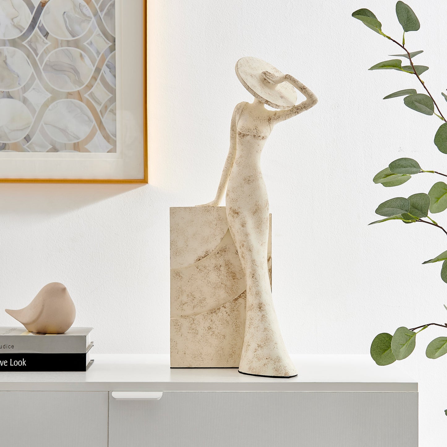 Eliza Sculpture Marble Stone Finish by Finesse Decor C-0421-4-STN