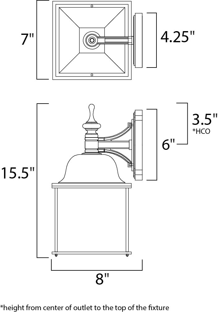 Senator Outdoor Wall Lantern Black by Maxim Lighting