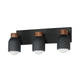 Pompeii 3-Light Bath Vanity Lava/Black by Maxim Lighting