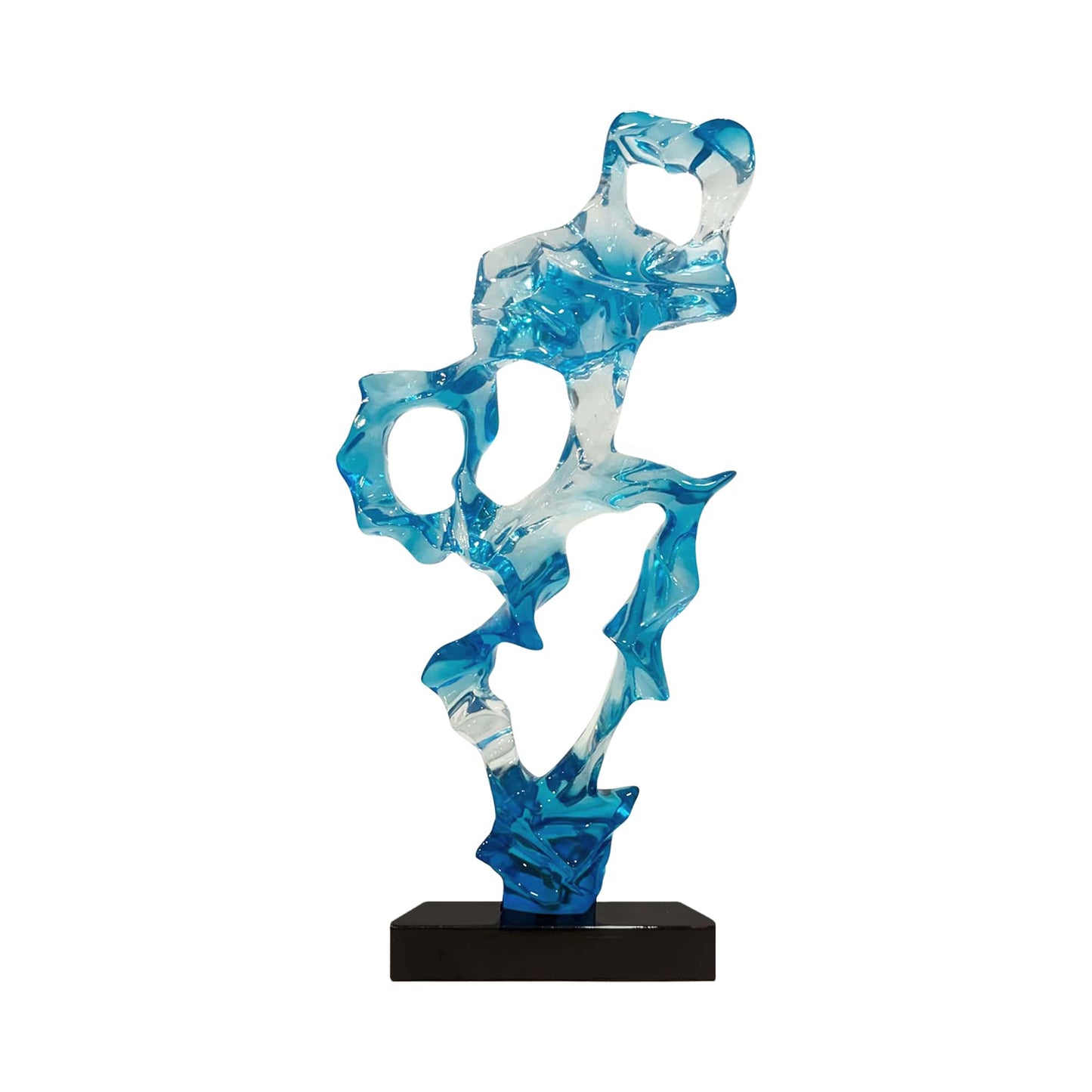 Clear Blue Resin Sculpture by Finesse Decor CRY-P25-CB