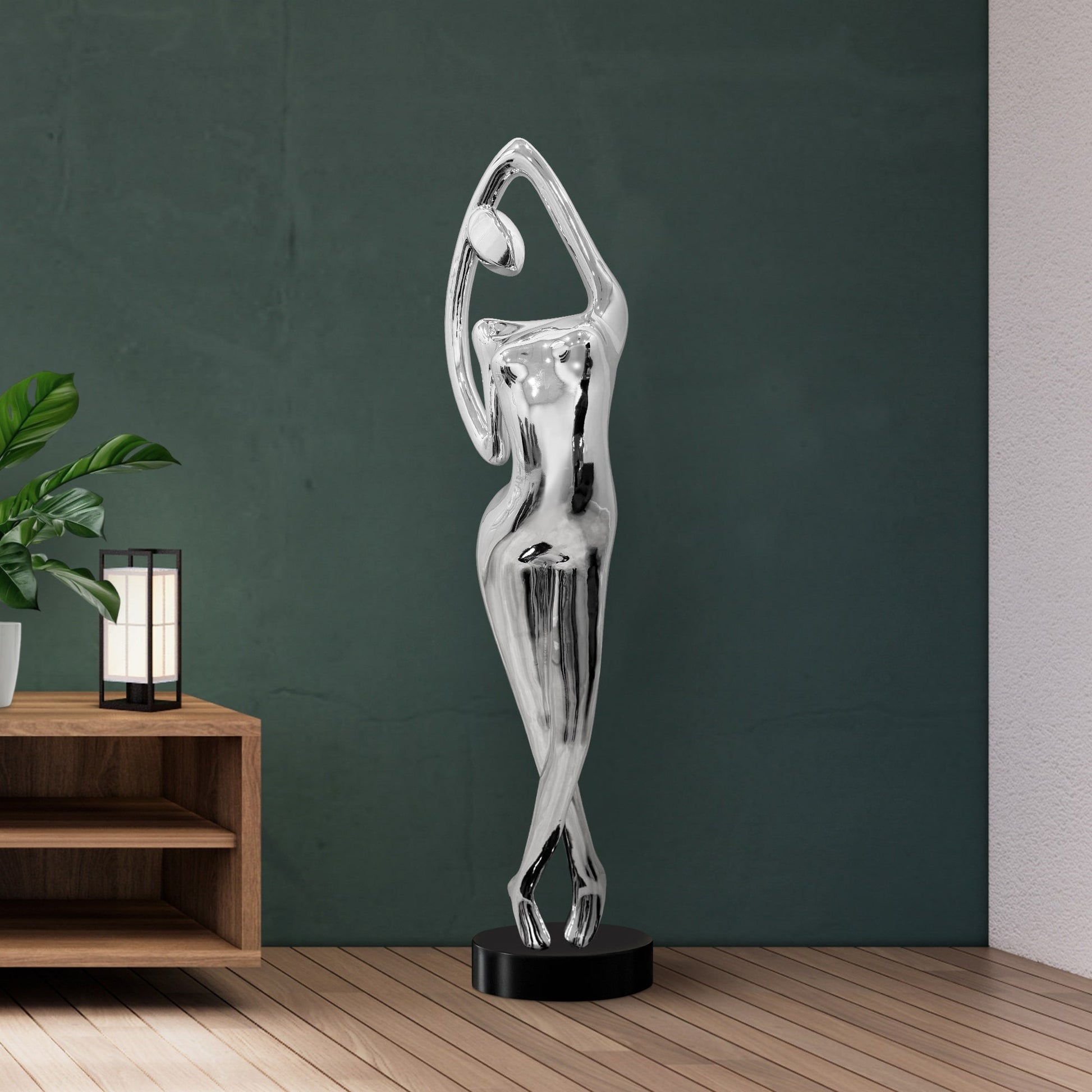 Chrome Woman Sculpture by Finesse Decor WS-P25-CH