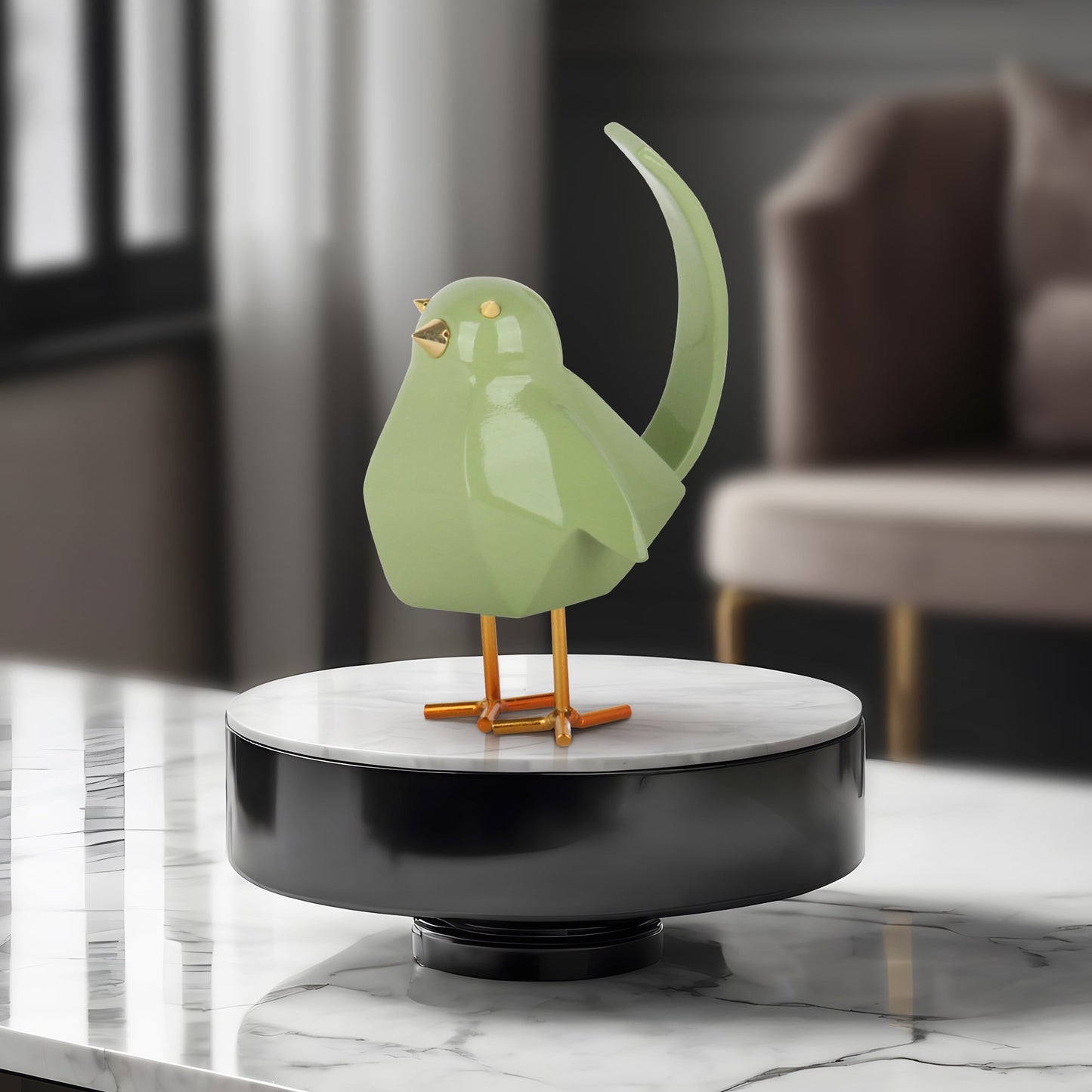 Bird Sculpture Large Green by Finesse Decor C-BIRD-7L