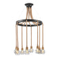 Steel and Ropes 8 Light Chandelier Black by Finesse Decor CH-QT25-1-8B