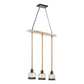 Wood and Ropes 3 Light Chandelier Black by Finesse Decor CH-QT25-1-3WD