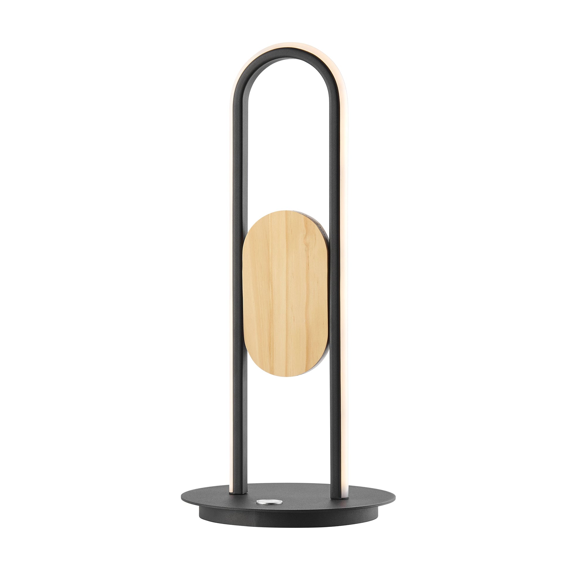 Table Lamp Satin Black & Wood by Finesse Decor TL-M25-1B