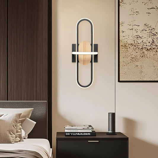 Wall Lamp Black & Wood - Finesse Decor WALL-M25-1B