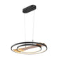 Chandelier Lamp Satin Black & Wood by Finesse Decor CH-M25-2B