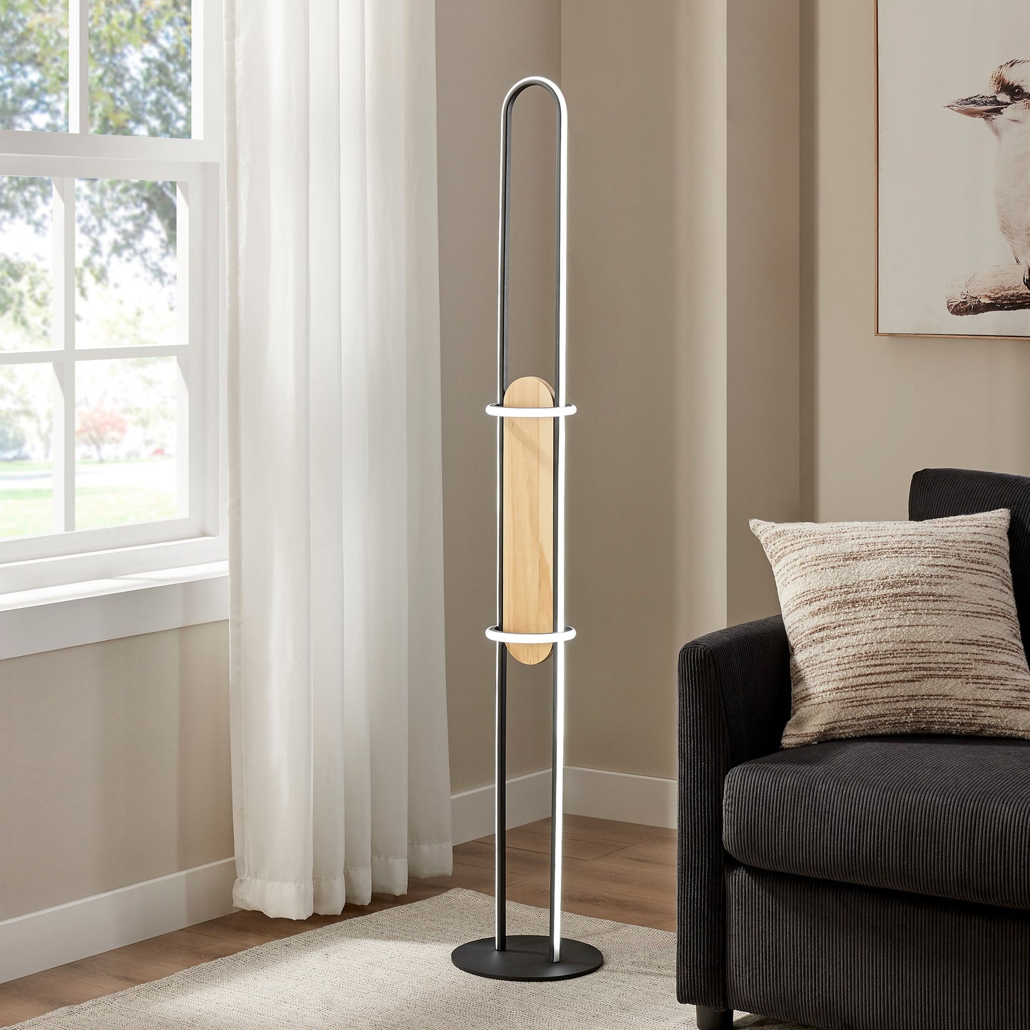 Floor Lamp Iron & Wood by Finesse Decor FL-M25-1B