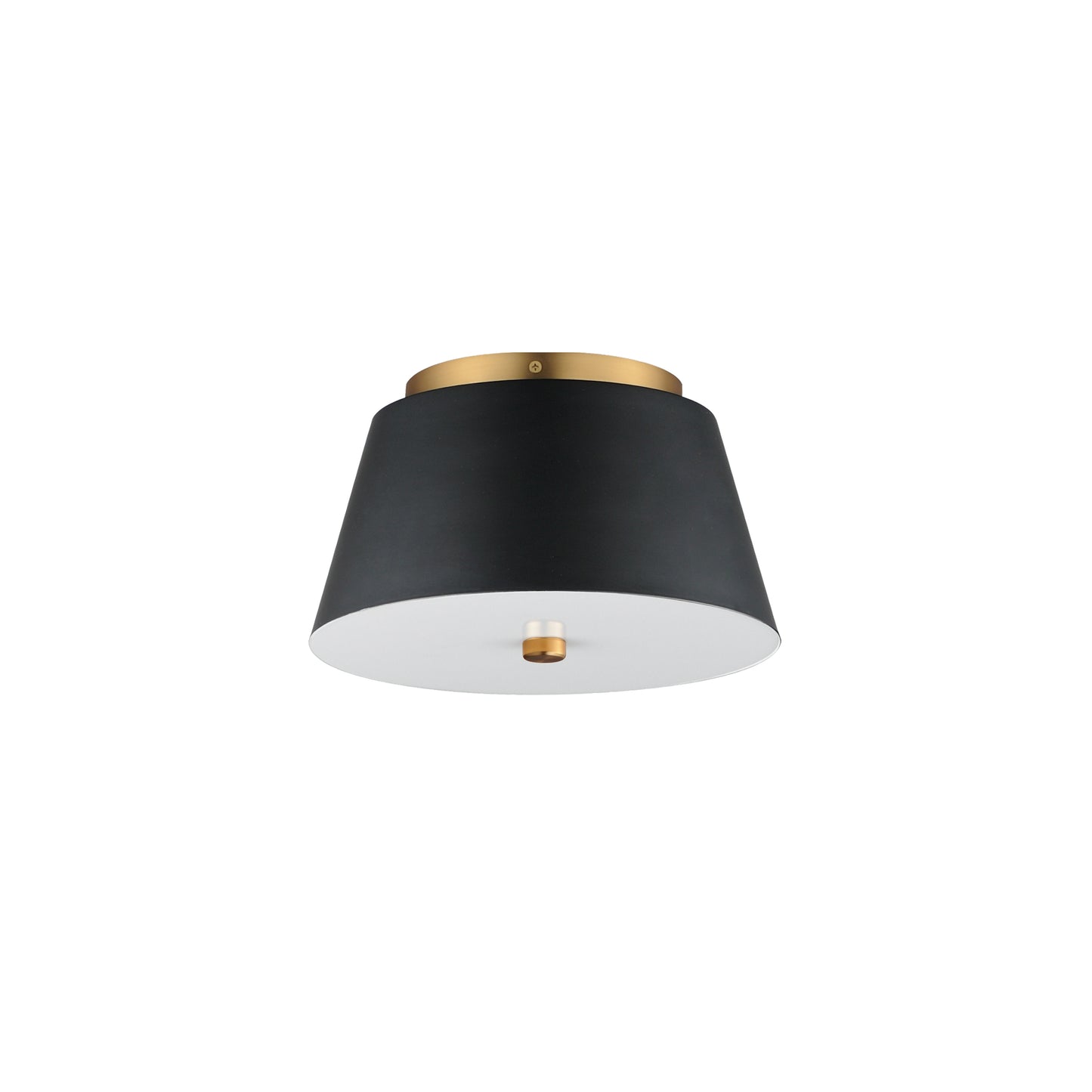 Miles 11" LED Flush Mount Black/Natural Aged Brass by Maxim Lighting