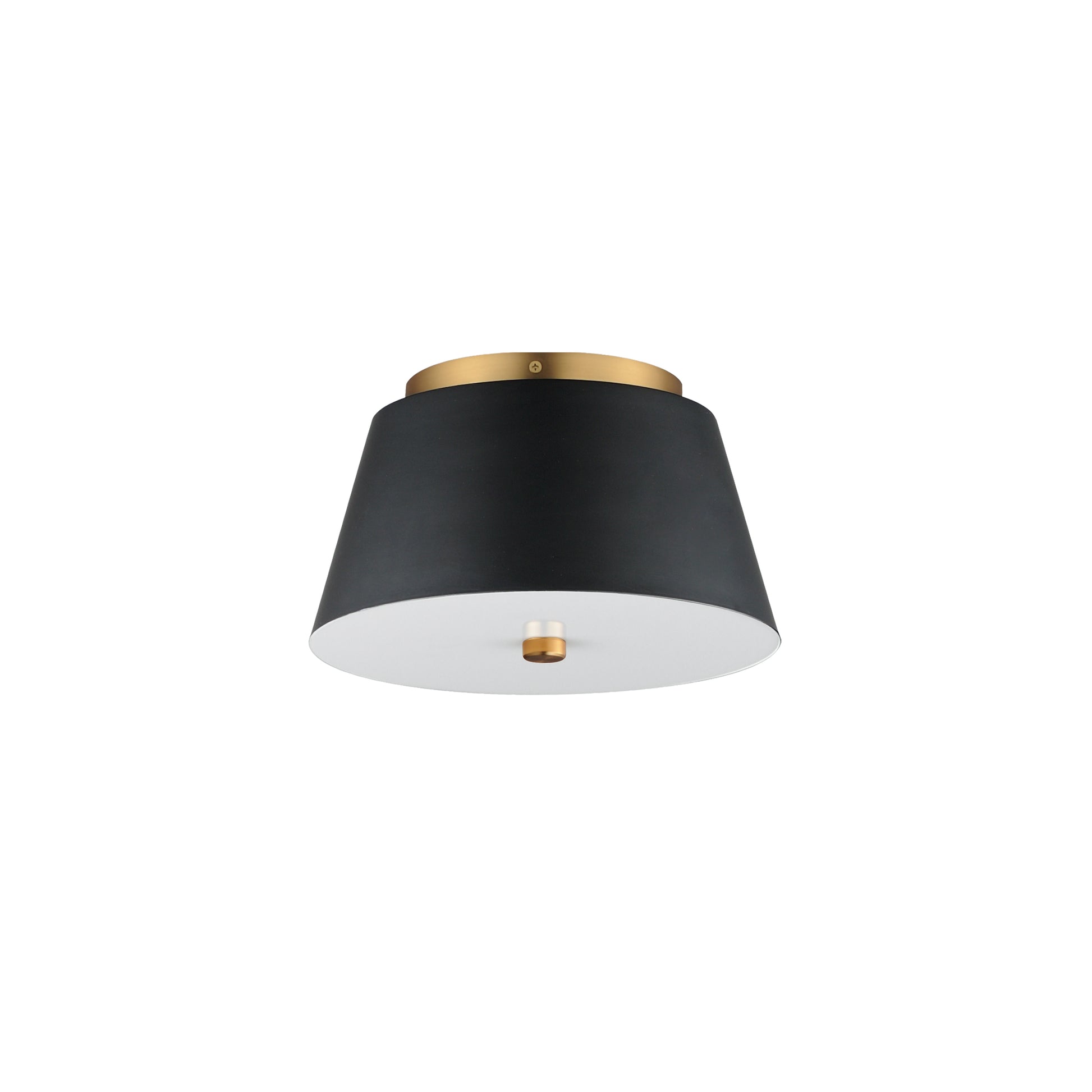 Miles 11" LED Flush Mount Black/Natural Aged Brass by Maxim Lighting