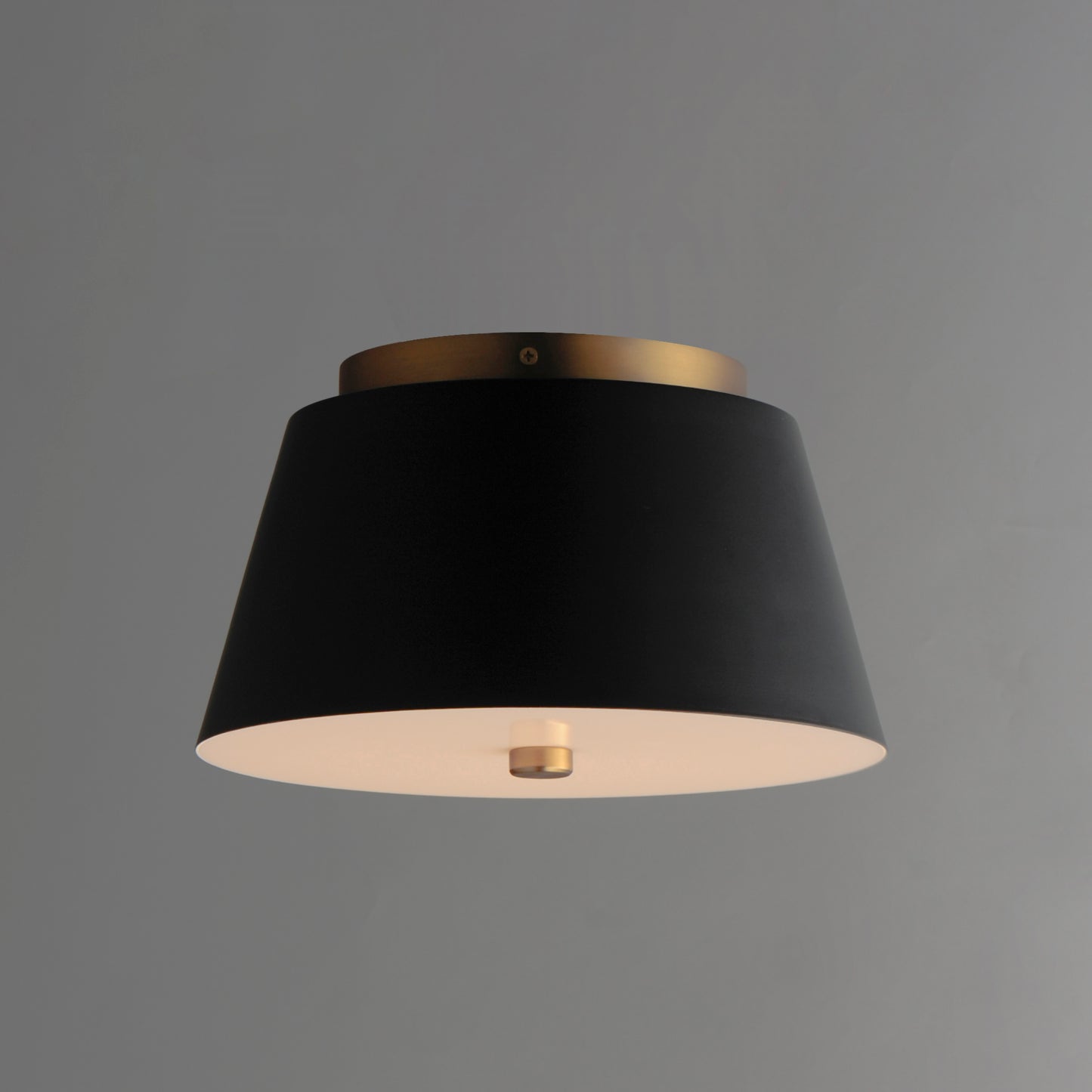 Miles 11" LED Flush Mount Black/Natural Aged Brass by Maxim Lighting