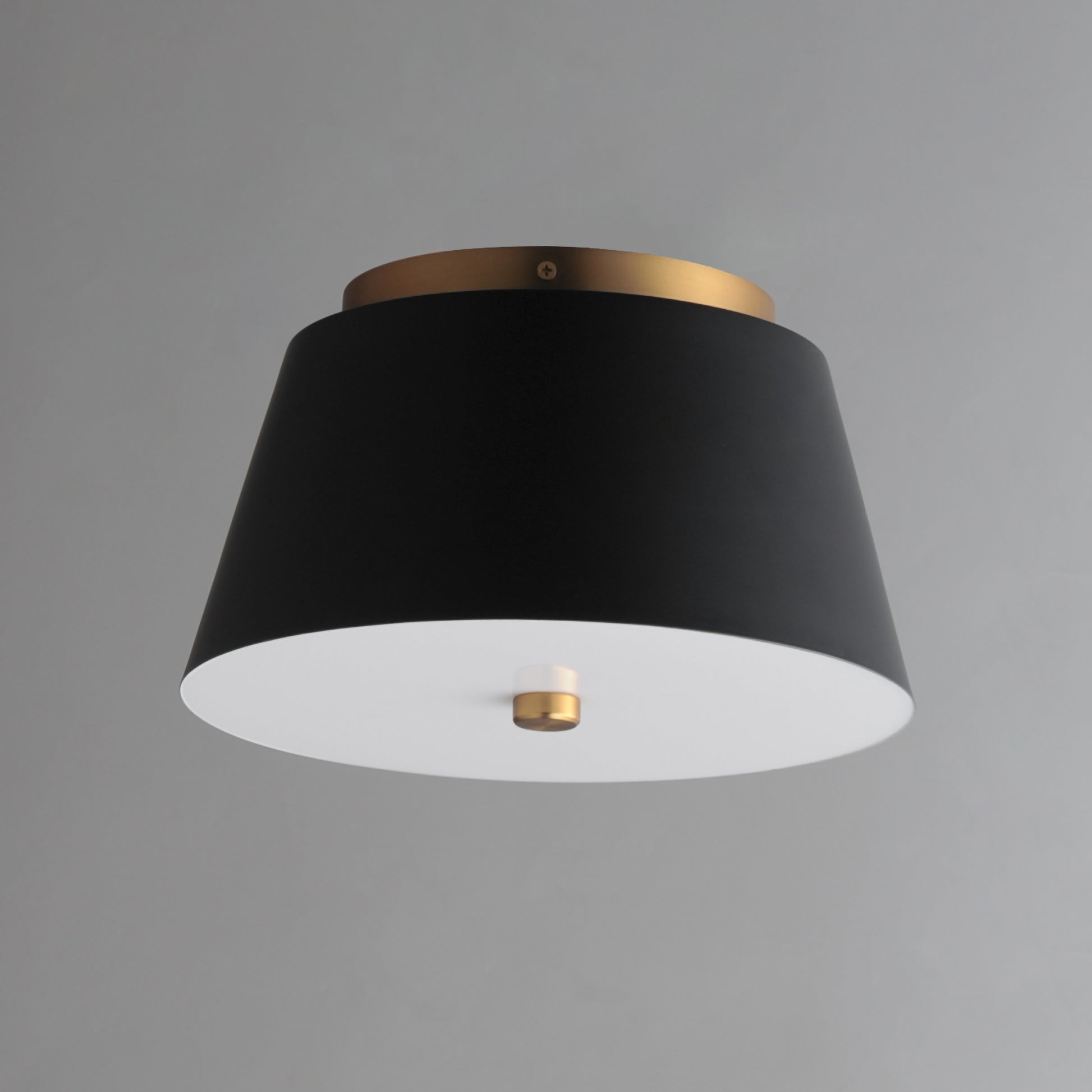 Miles 11" LED Flush Mount Black/Natural Aged Brass by Maxim Lighting