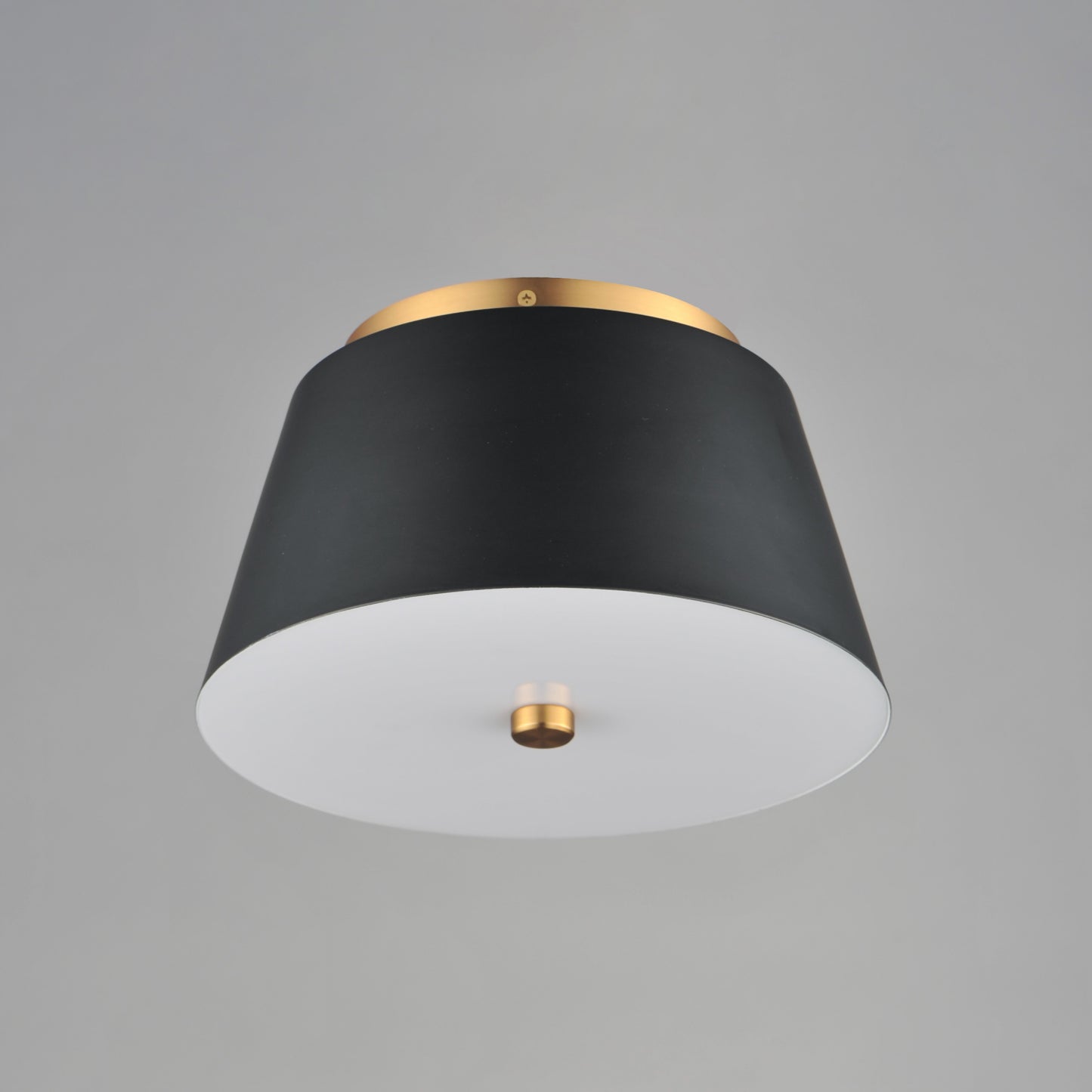 Miles 11" LED Flush Mount Black/Natural Aged Brass by Maxim Lighting