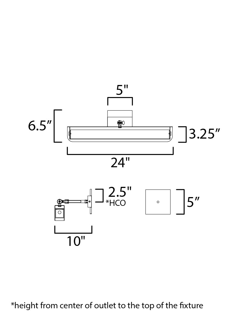 Miles 24" Articulating LED Wall Sconce Black/Natural Aged Brass by Maxim Lighting