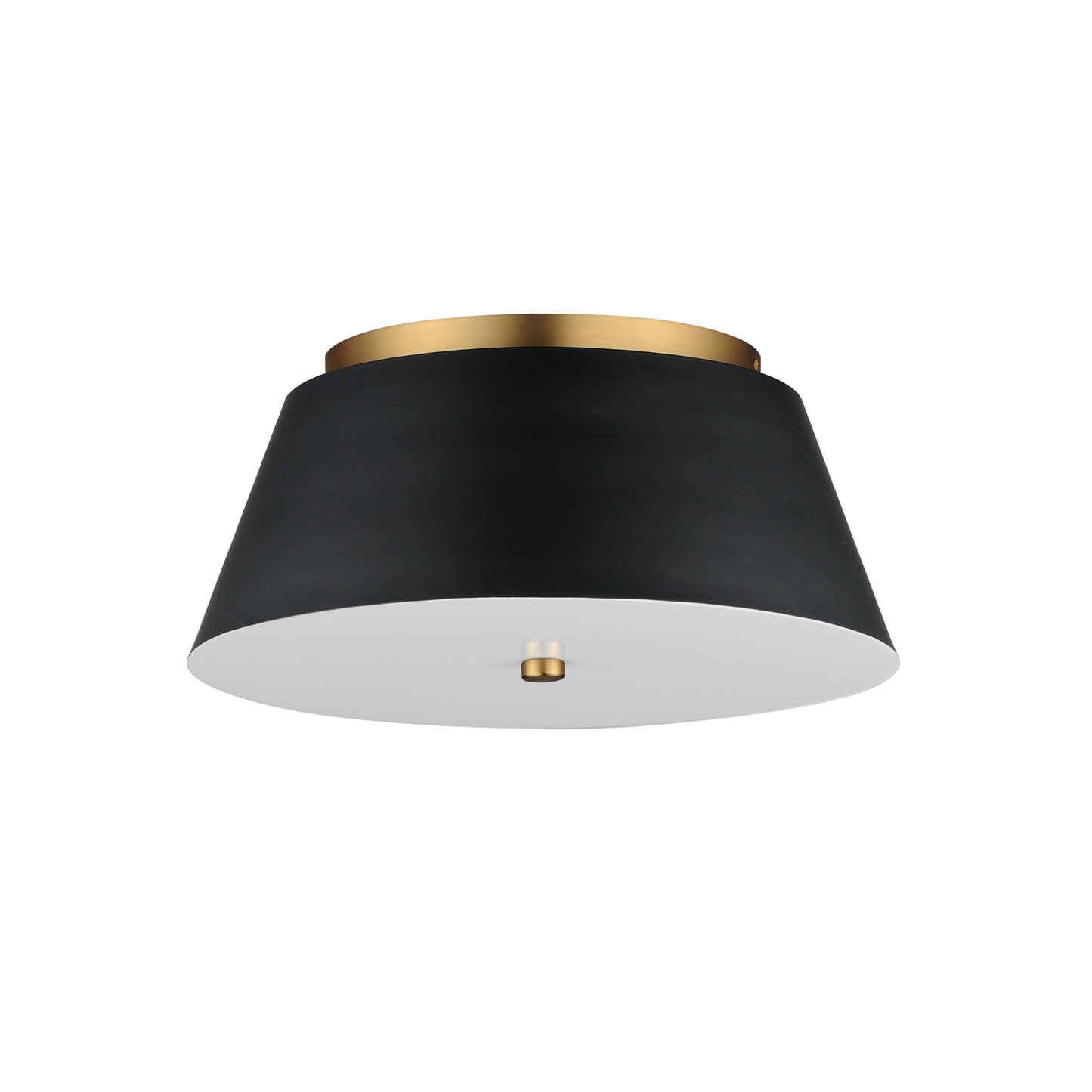 Miles 16" LED Flush Mount Black/Natural Aged Brass by Maxim Lighting