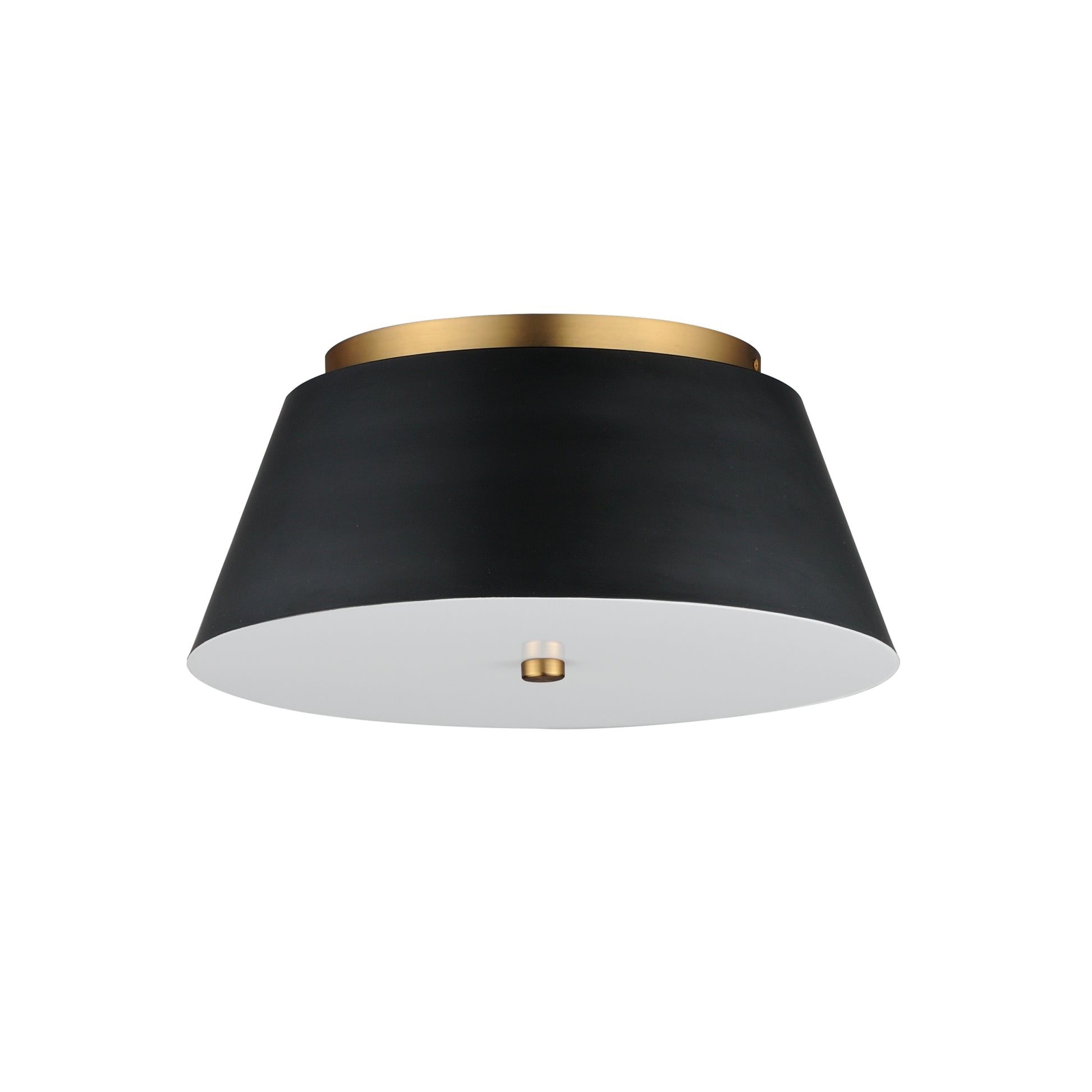 Miles 16" LED Flush Mount Black/Natural Aged Brass by Maxim Lighting