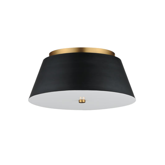 Miles 16" LED Flush Mount Black/Natural Aged Brass by Maxim Lighting