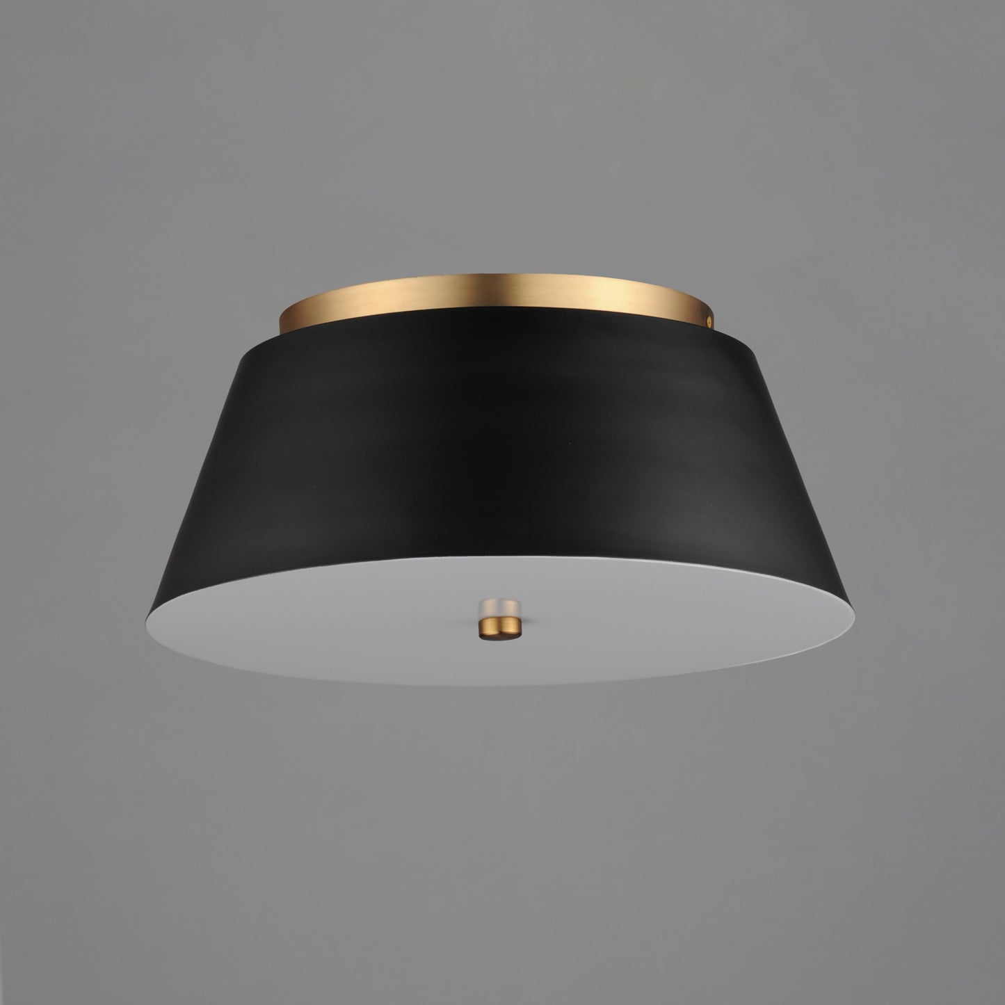 Miles 16" LED Flush Mount Black/Natural Aged Brass by Maxim Lighting