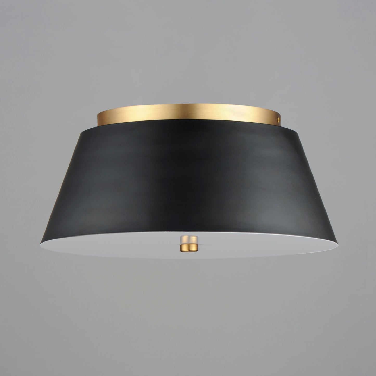 Miles 16" LED Flush Mount Black/Natural Aged Brass by Maxim Lighting