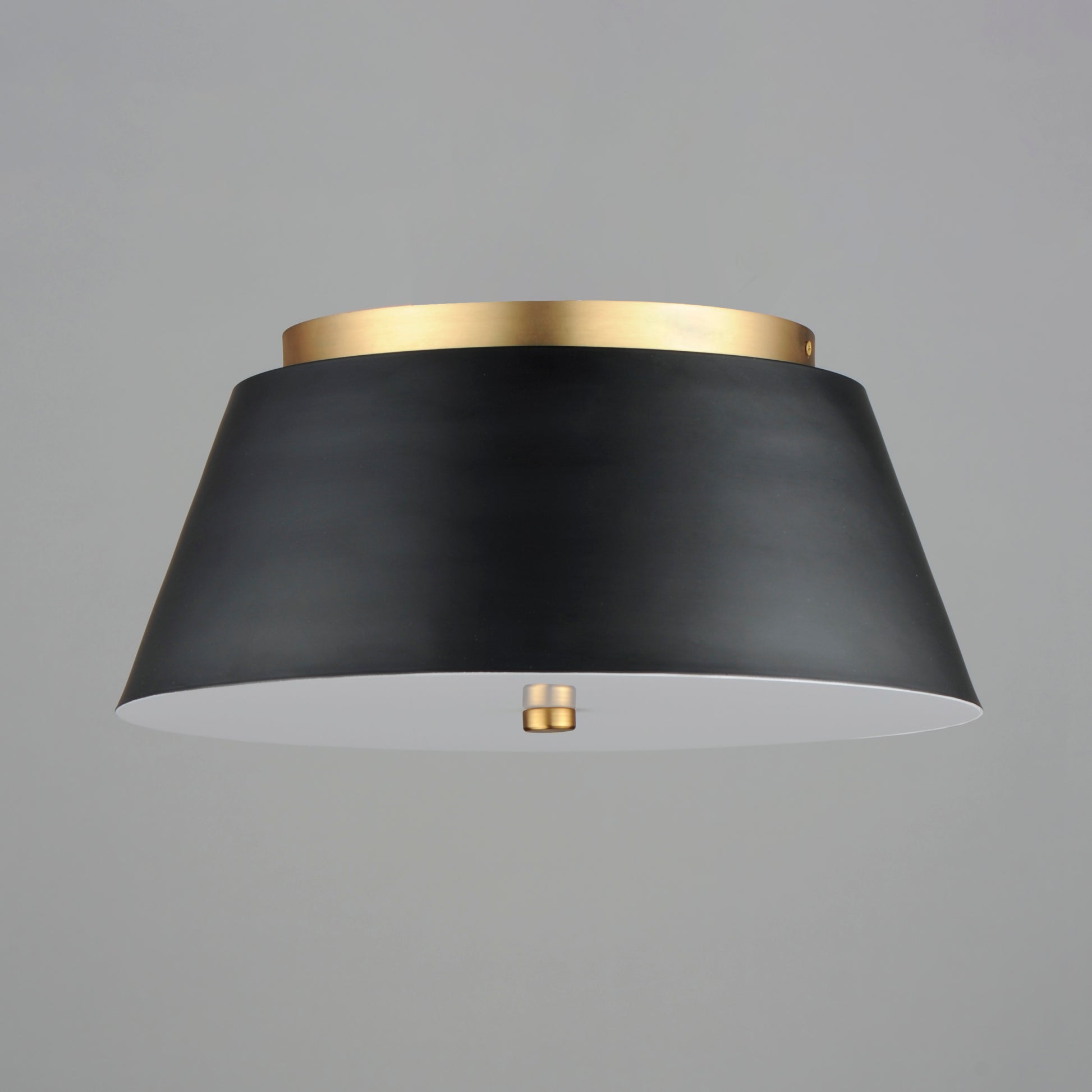 Miles 16" LED Flush Mount Black/Natural Aged Brass by Maxim Lighting