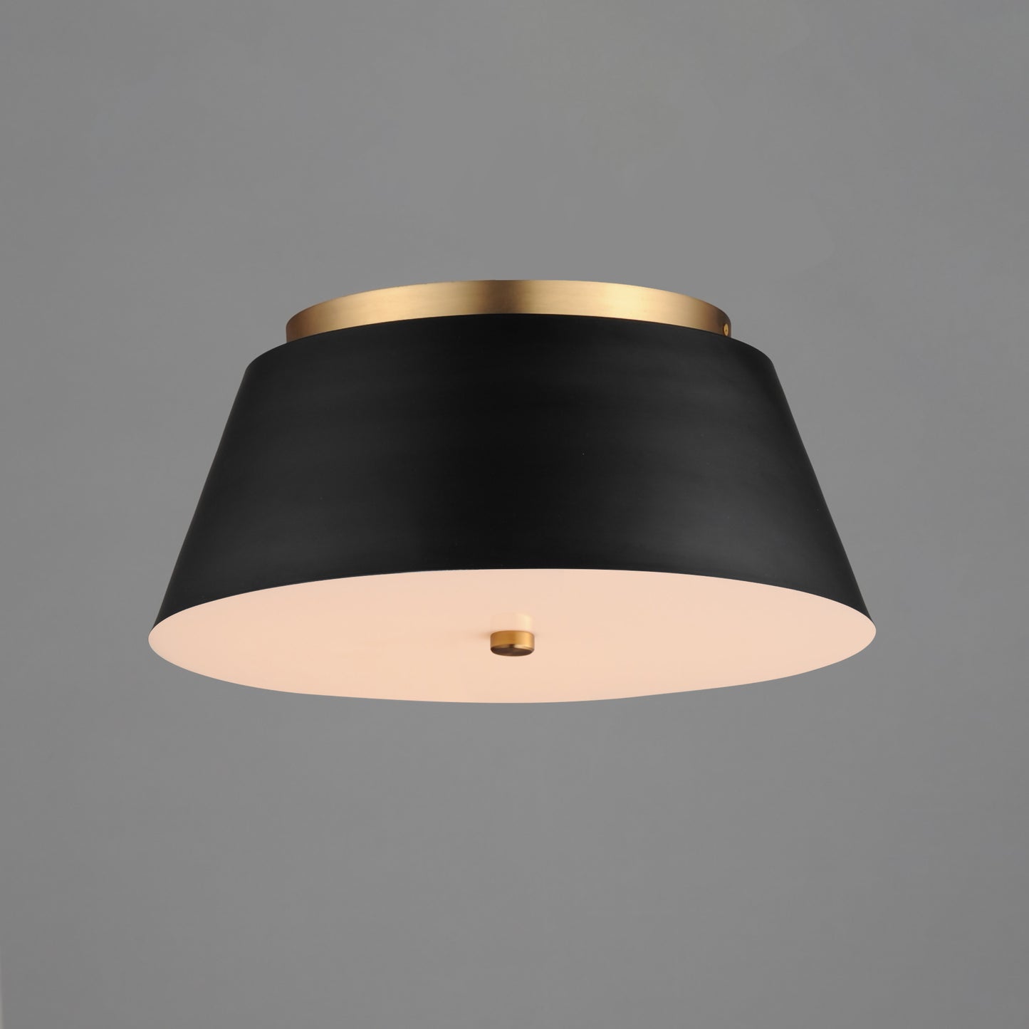 Miles 16" LED Flush Mount Black/Natural Aged Brass by Maxim Lighting