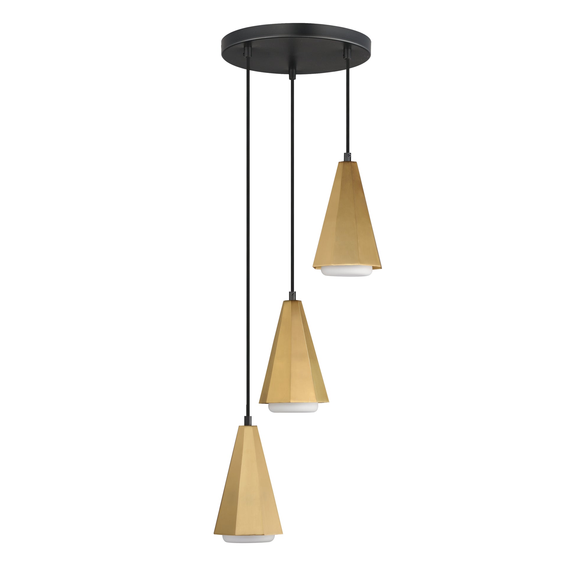 Rizzo 3-Light Pendant Black/Antique Brass by Maxim Lighting