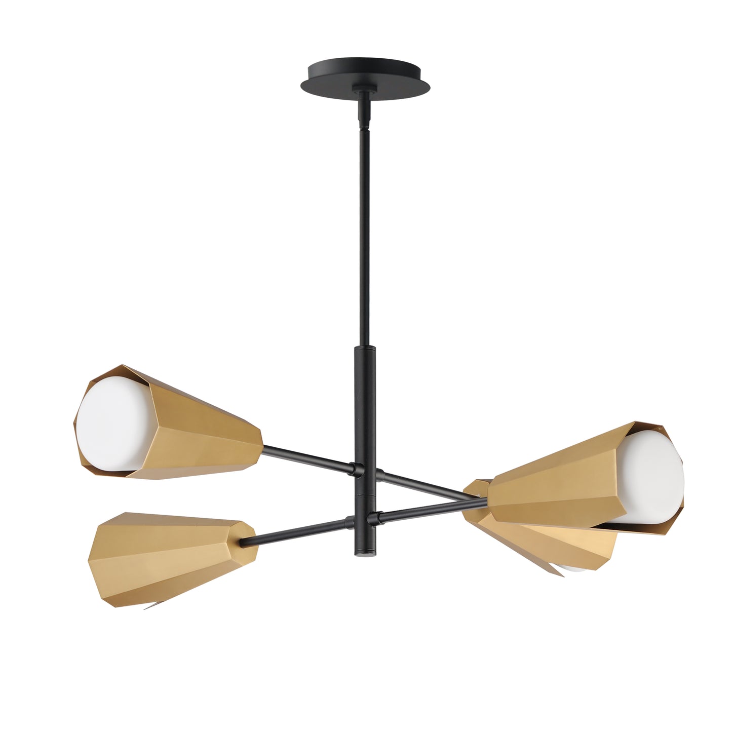 Rizzo 4-Light Chandelier Black/Antique Brass by Maxim Lighting
