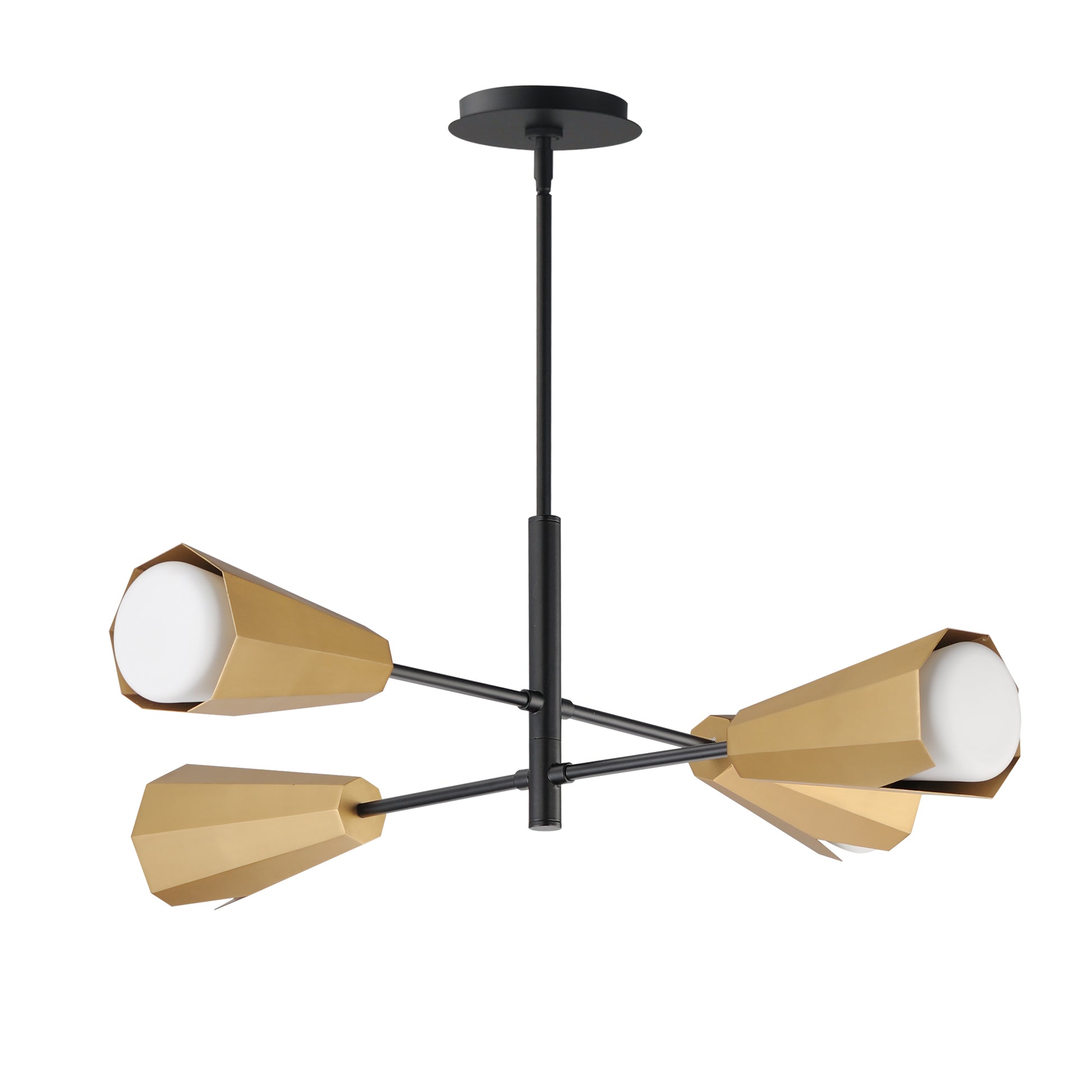 Rizzo 4-Light Chandelier Black/Antique Brass by Maxim Lighting
