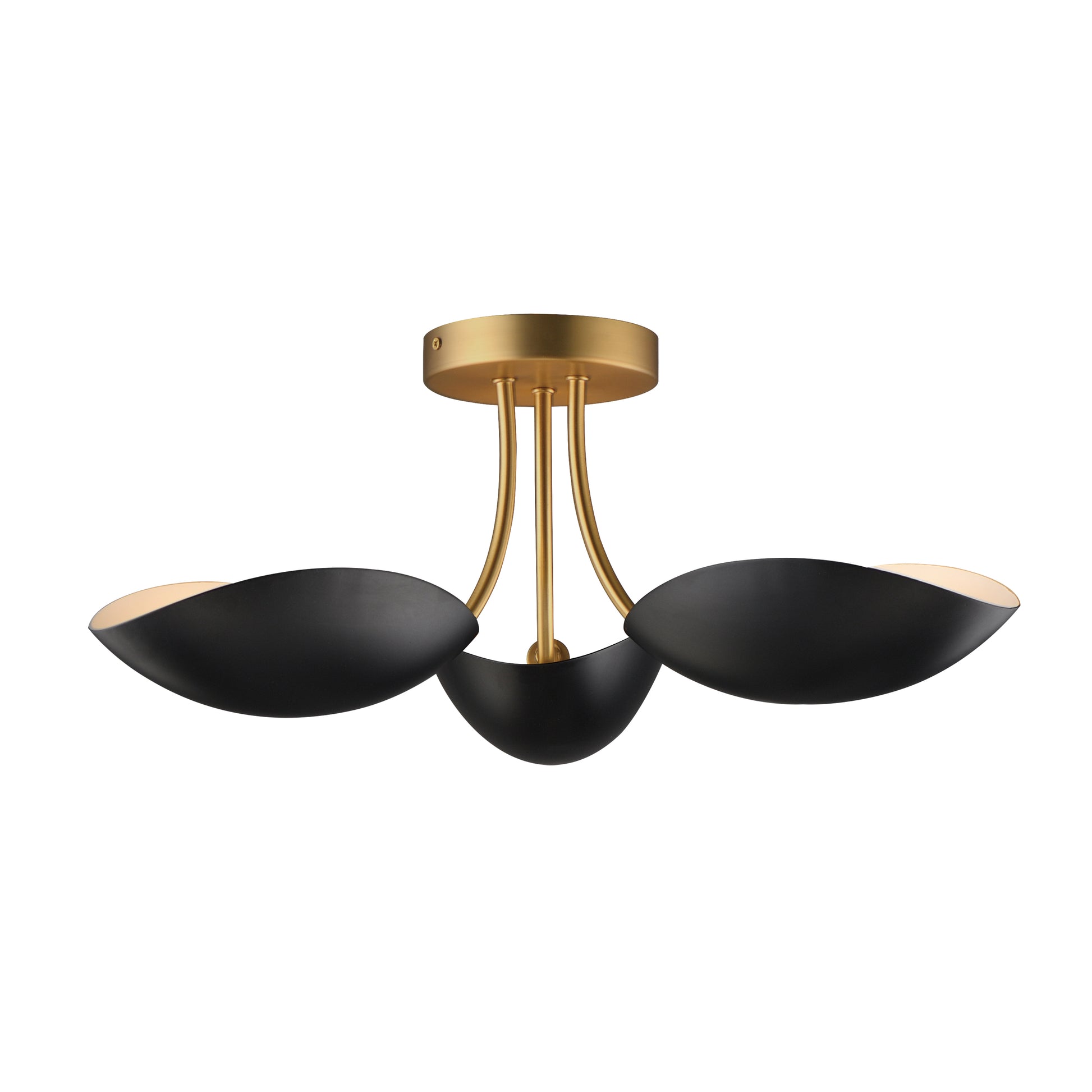 Maris 3-Light Semi Flush Black/Natural Aged Brass by Maxim Lighting
