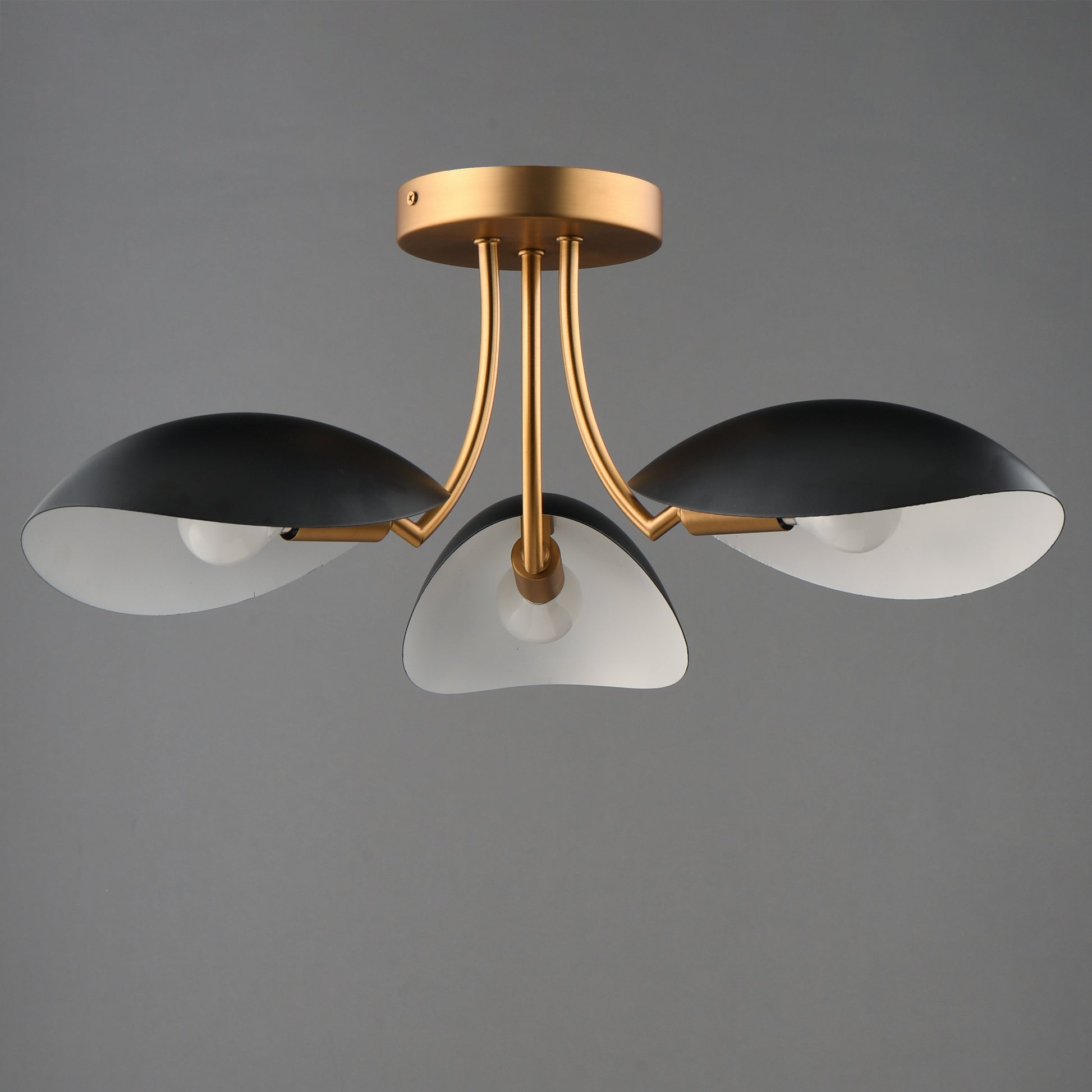 Maris 3-Light Semi Flush Black/Natural Aged Brass by Maxim Lighting