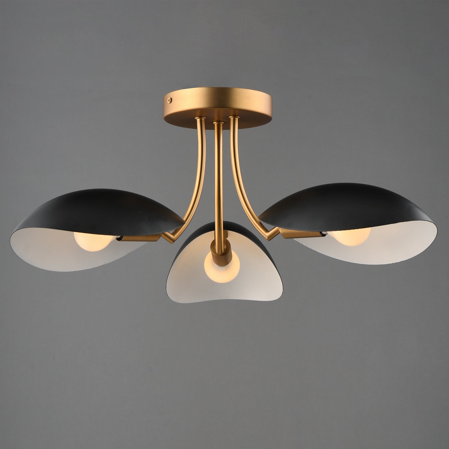Maris 3-Light Semi Flush Black/Natural Aged Brass by Maxim Lighting