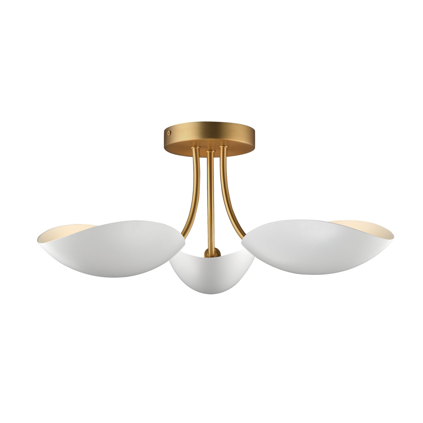 Maris 3-Light Semi Flush White/Natural Aged Brass by Maxim Lighting