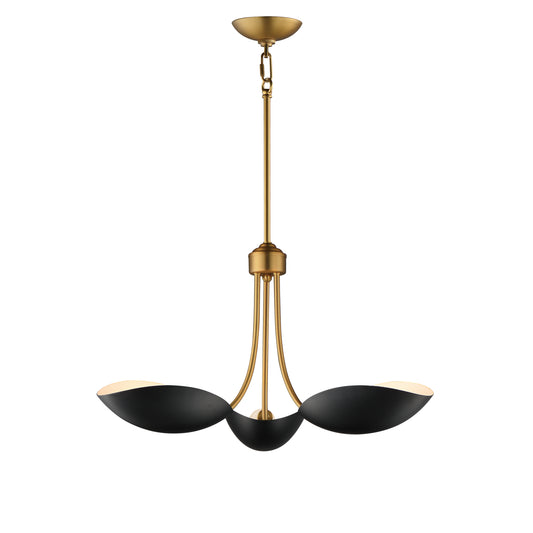 Maris 3-Light Pendant Black/Natural Aged Brass by Maxim Lighting