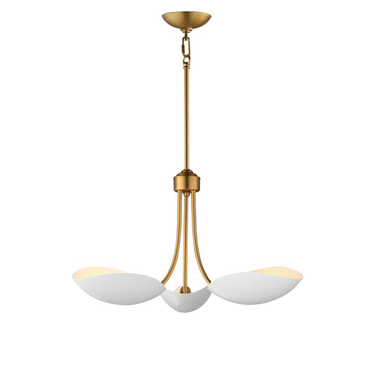 Maris 3-Light Pendant White/Natural Aged Brass by Maxim Lighting