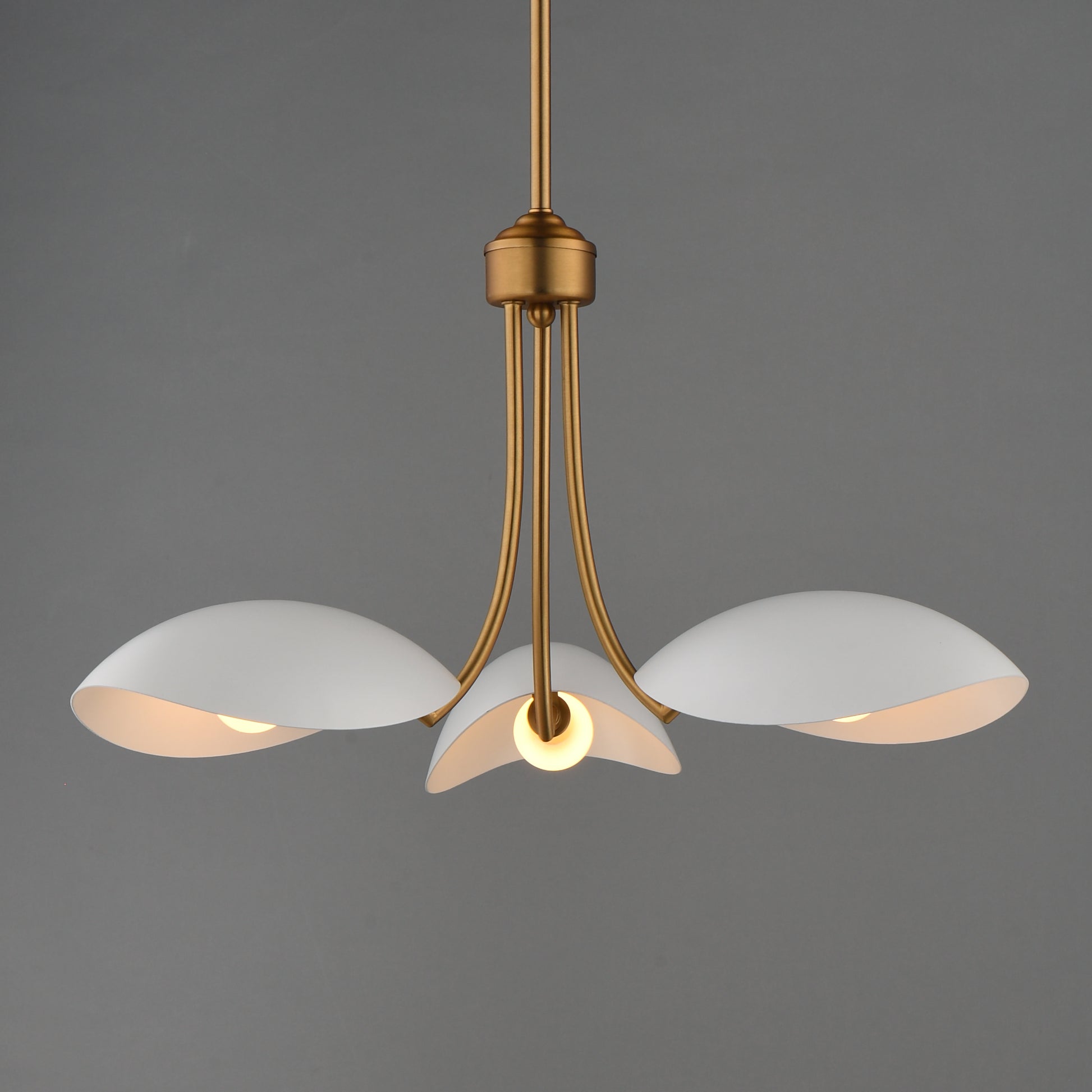 Maris 3-Light Pendant White/Natural Aged Brass by Maxim Lighting