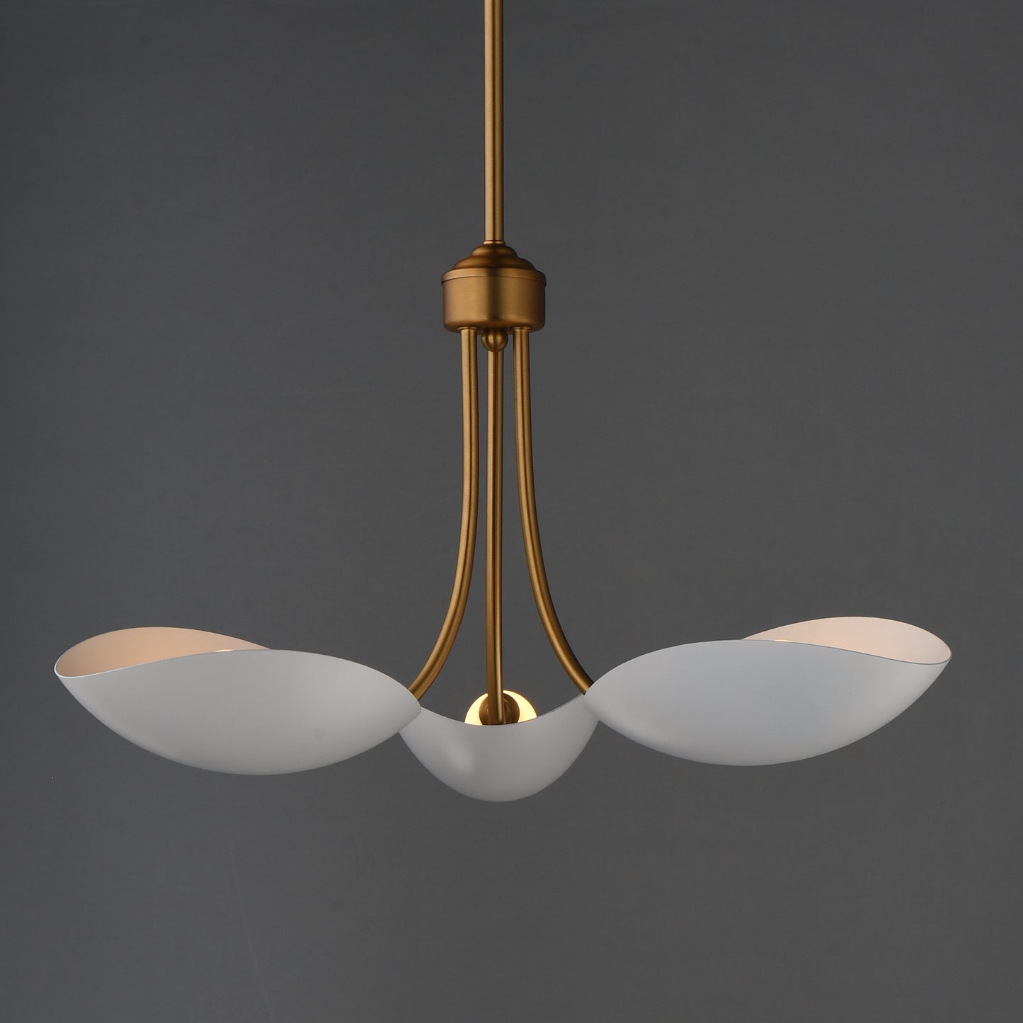 Maris 3-Light Pendant White/Natural Aged Brass by Maxim Lighting