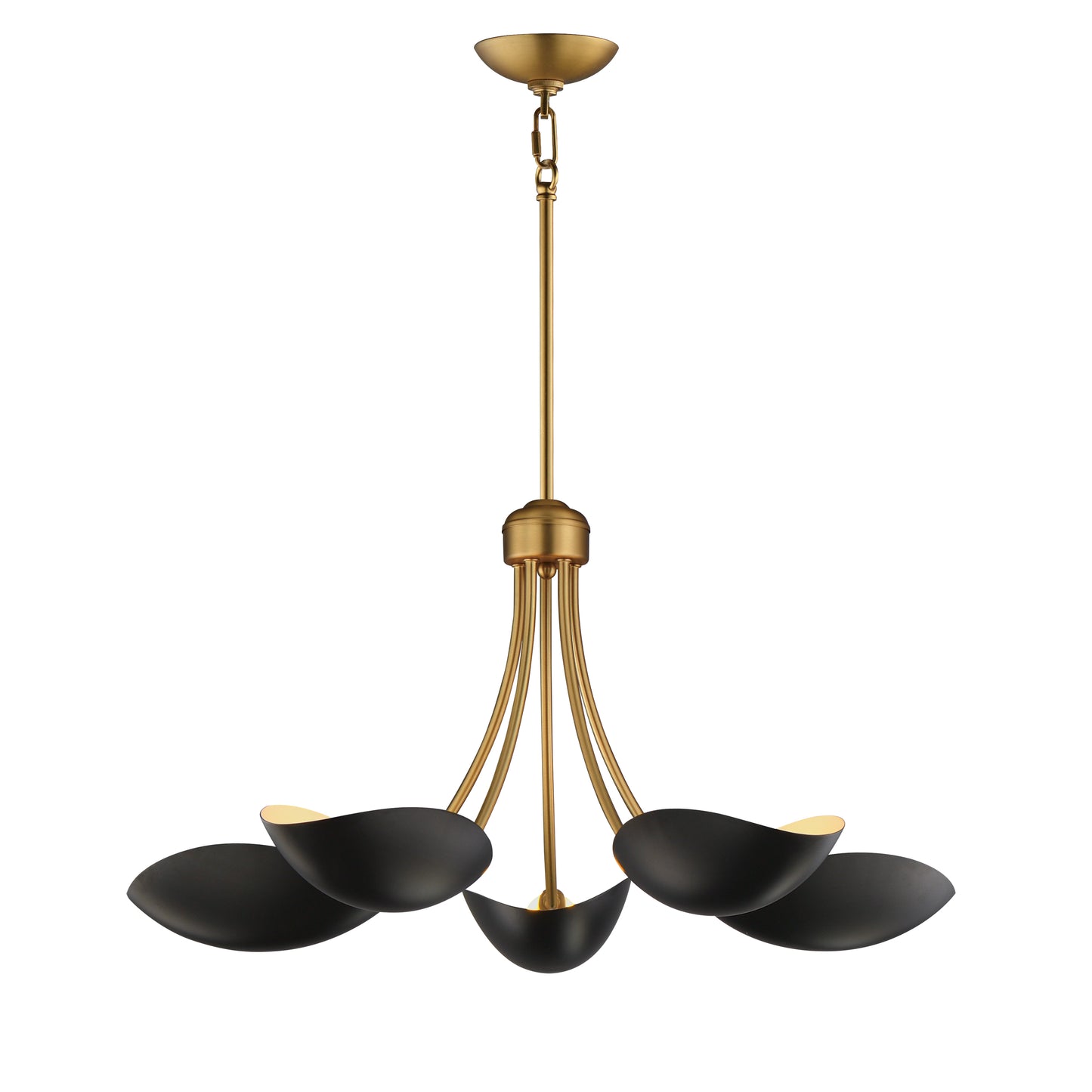 Maris 5-Light Chandelier Black/Natural Aged Brass by Maxim Lighting