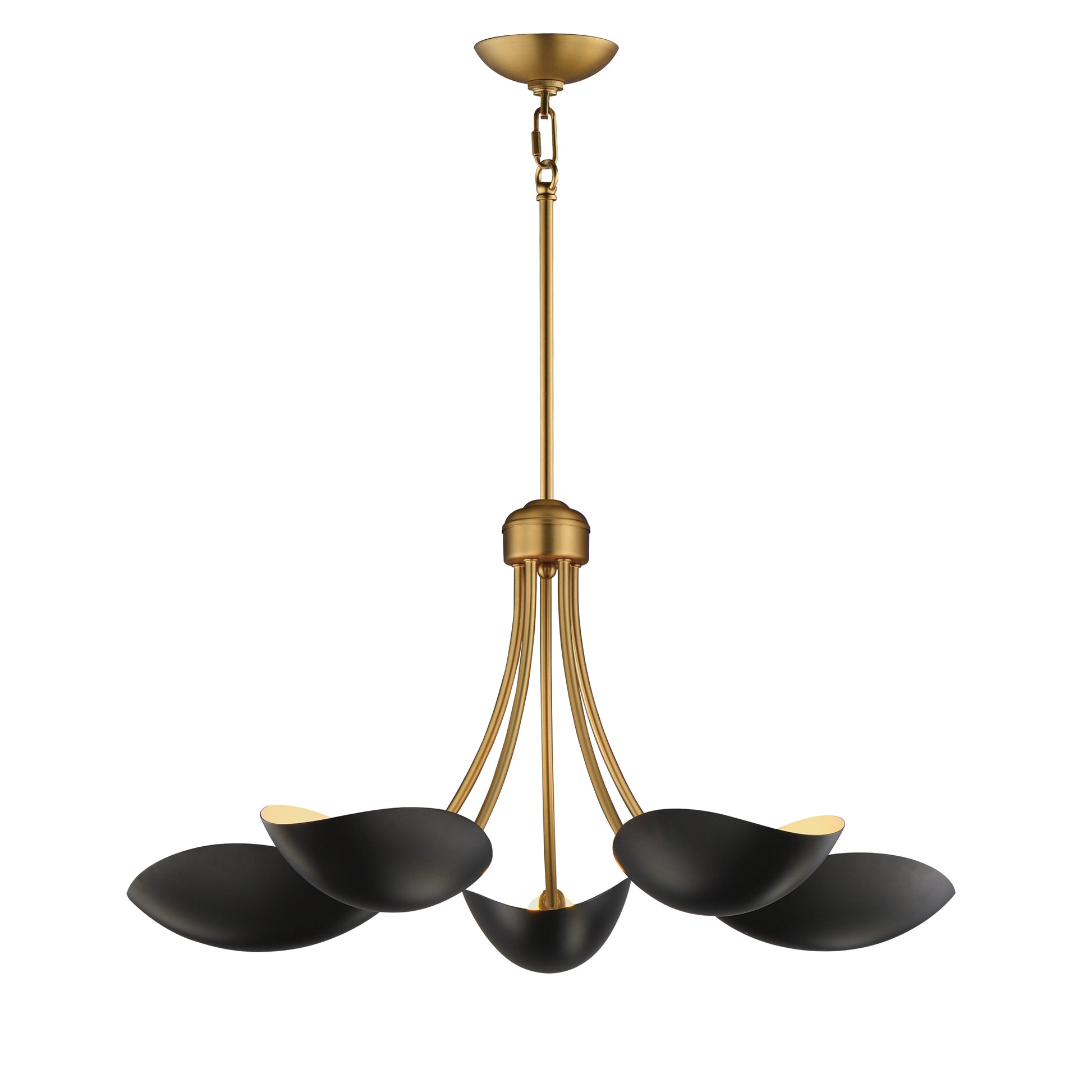 Maris 5-Light Chandelier Black/Natural Aged Brass by Maxim Lighting