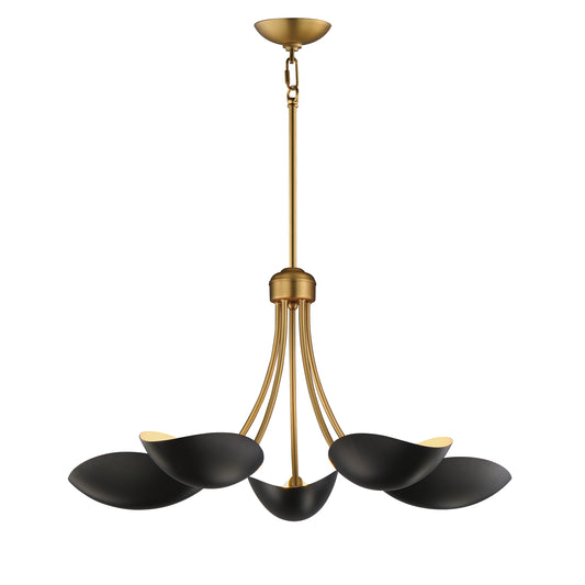 Maris 5-Light Chandelier Black/Natural Aged Brass by Maxim Lighting