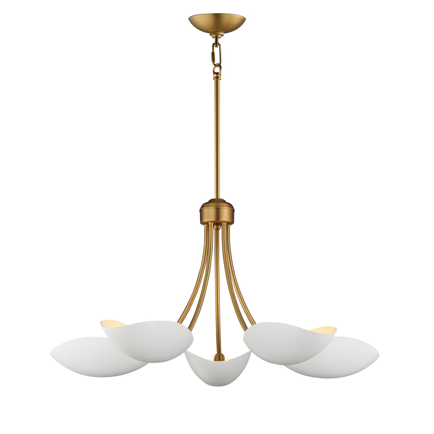 Maris 5-Light Chandelier White/Natural Aged Brass by Maxim Lighting