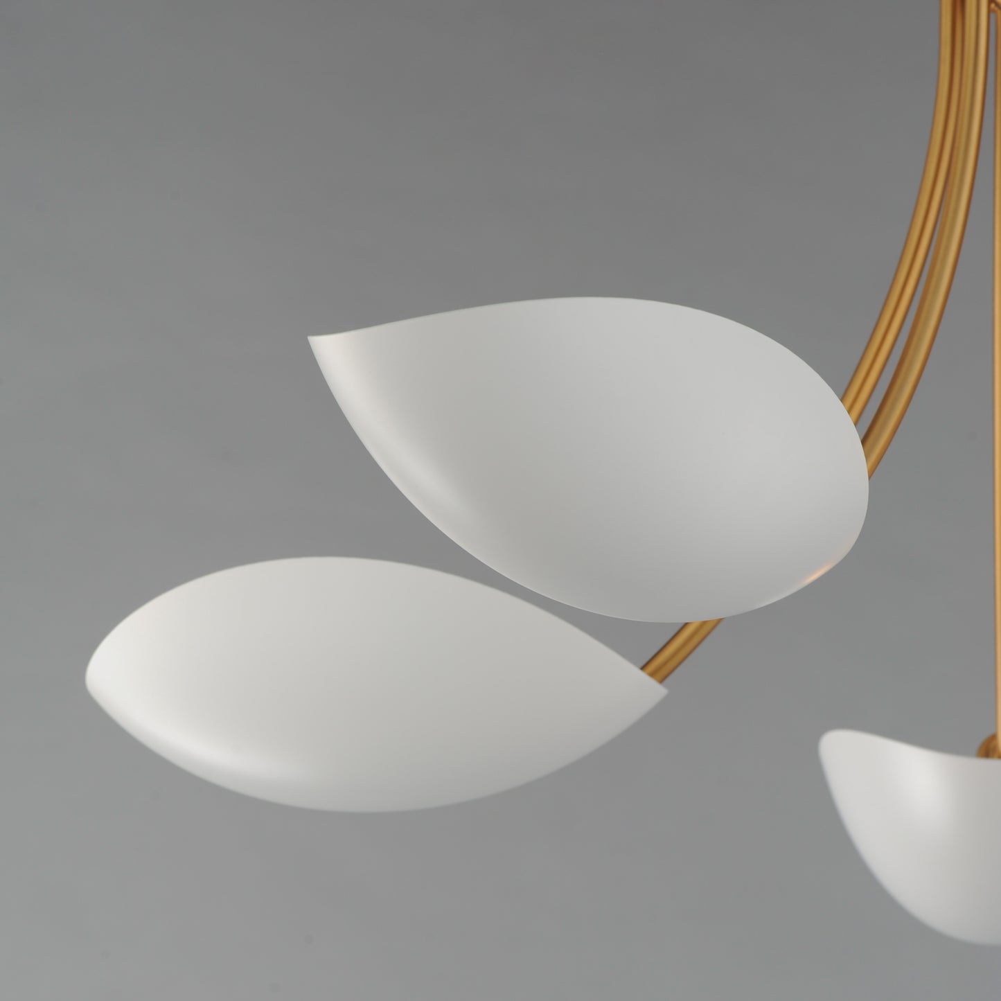 Maris 5-Light Chandelier White/Natural Aged Brass by Maxim Lighting