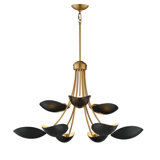 Maris 9-Light Chandelier Black/Natural Aged Brass by Maxim Lighting