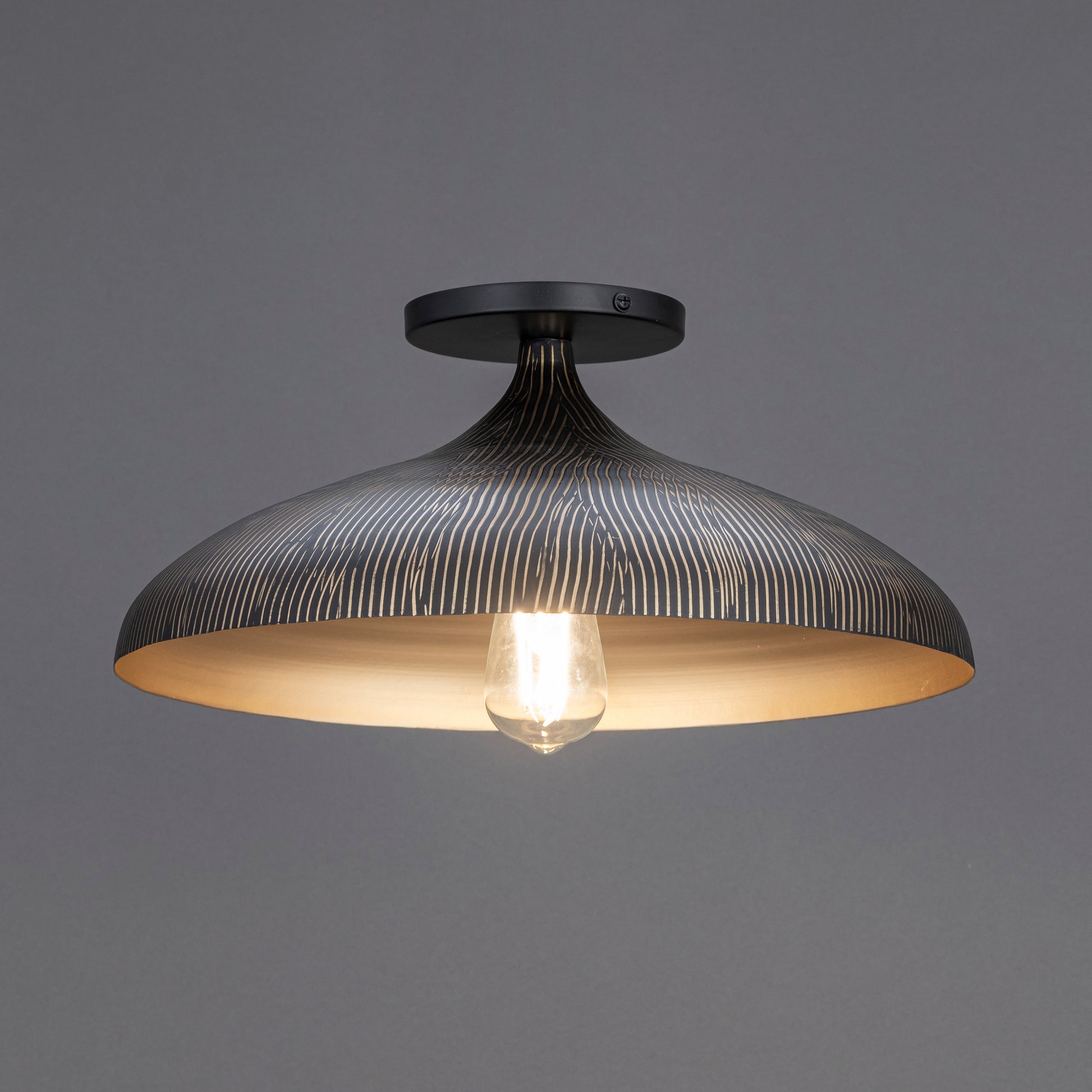 Fleur Flush Mount Black/Gold by Maxim Lighting