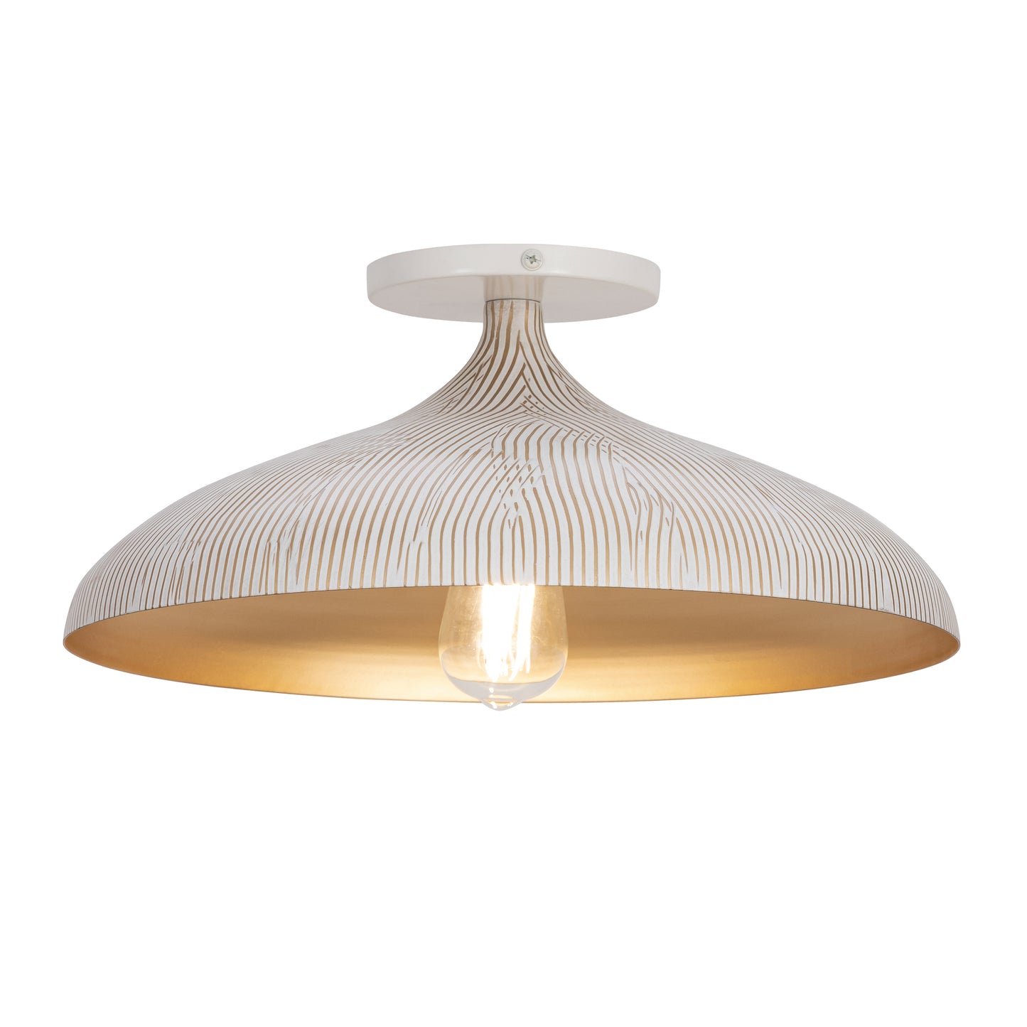 Fleur Flush Mount White/Gold by Maxim Lighting