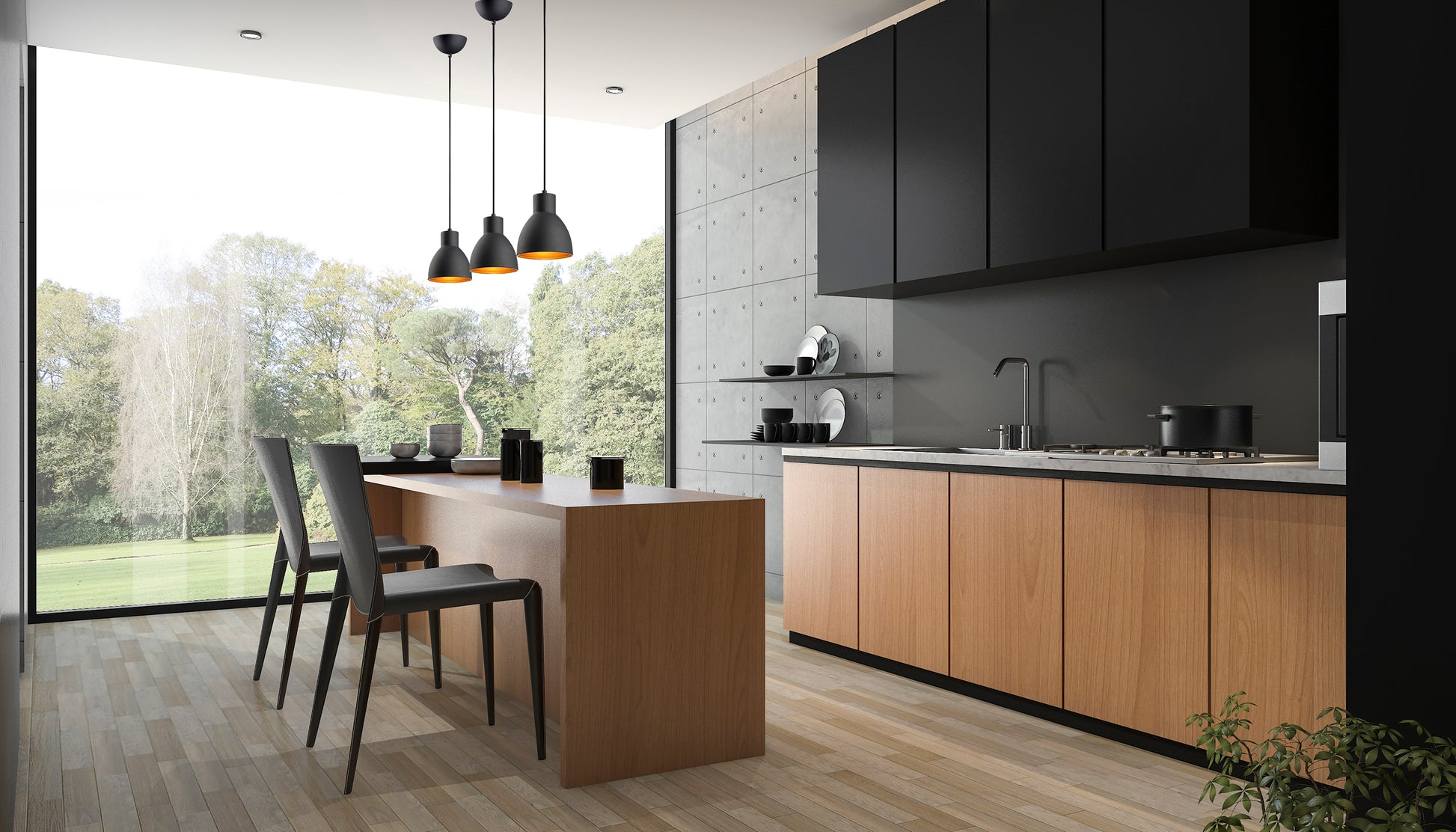 Cora 7" Mini Pendant Black/Gold by Maxim Lighting