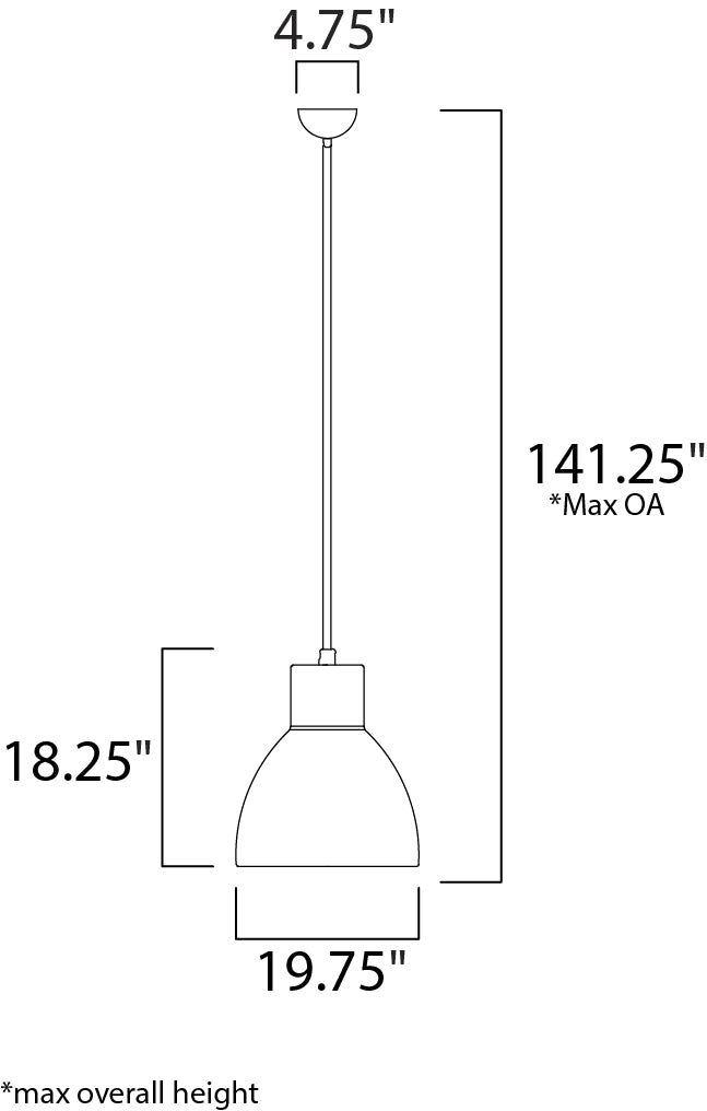 Cora 20" Pendant Black/Gold by Maxim Lighting