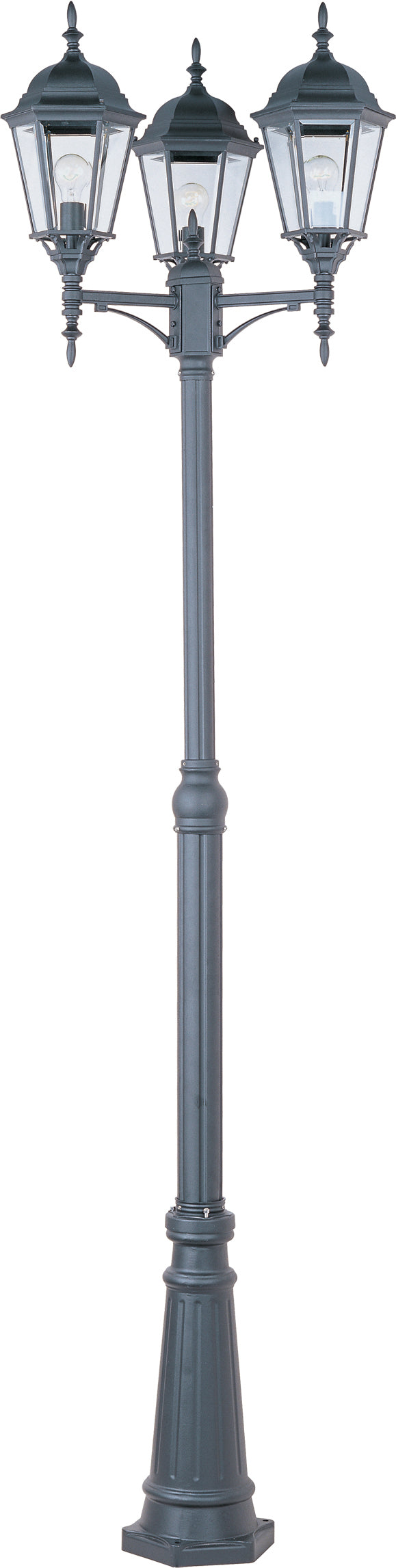 3-Light Outdoor Pole/Post Lantern Black by Maxim Lighting